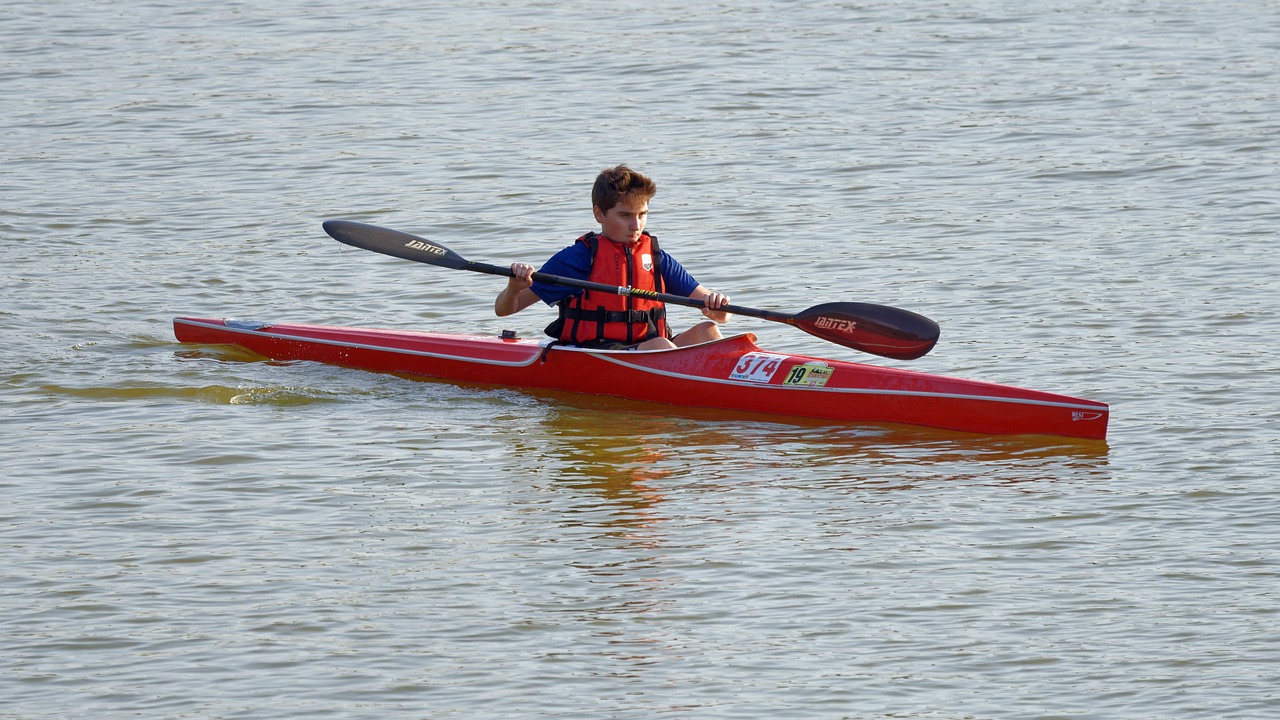 boy kayaking